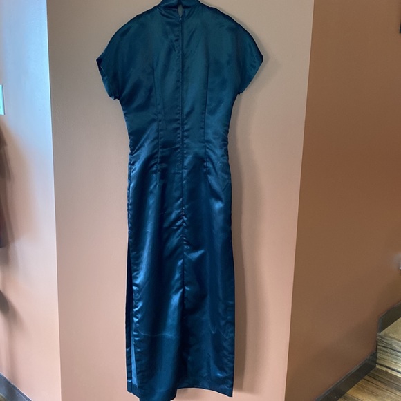 Chinese type black satin dress in size small. - Picture 3 of 11